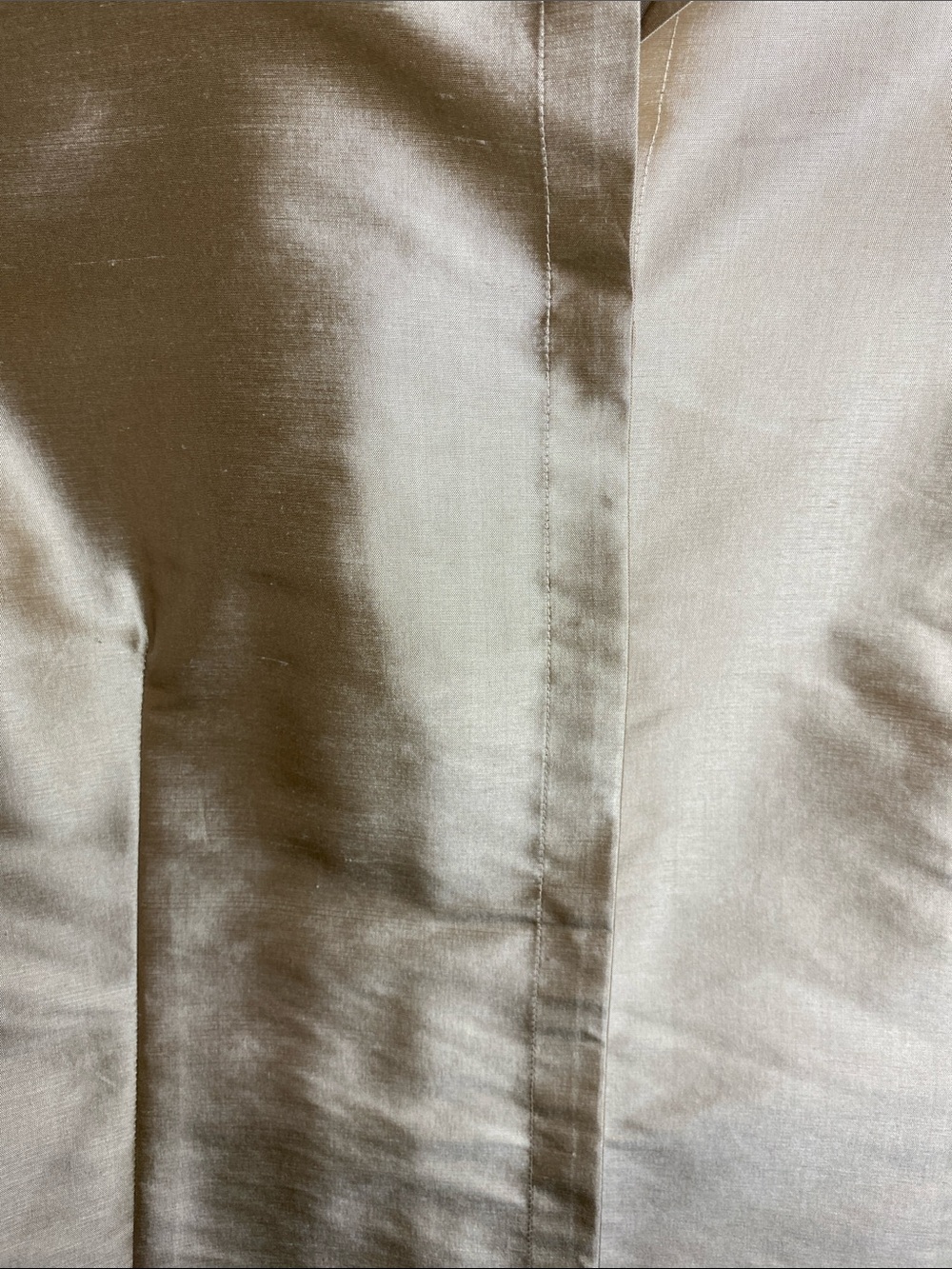 NWT Allison Taylor Shimmery Sand Tone Shantung Silk Covered Button-Front Blouse - Picture 4 of 10
